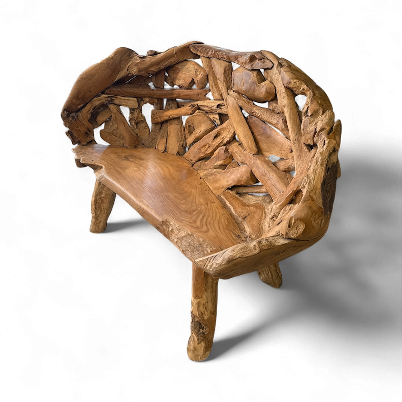 Gaia's Rest Teak Root Bench